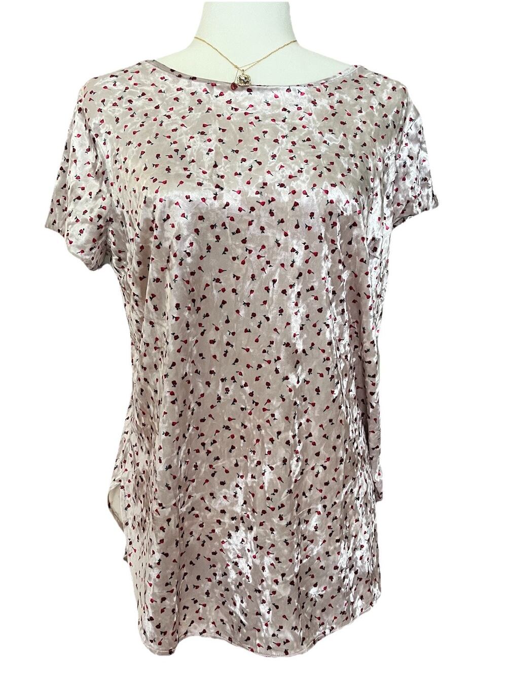 Women's Lauren Conrad Size Medium Veolour White Mini Dress Roses Sleeveless